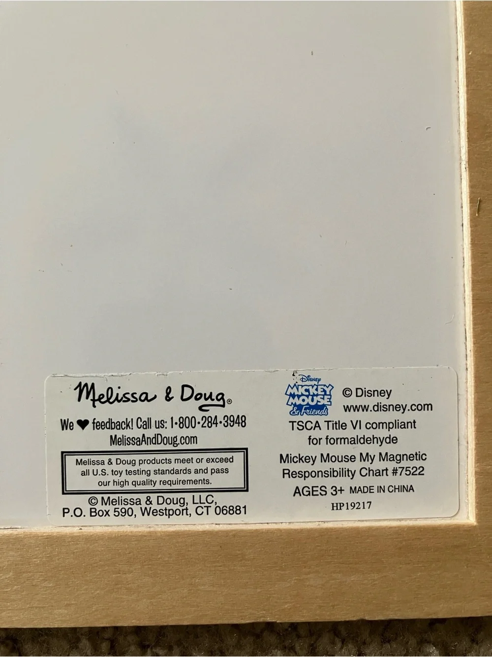 Melissa & Doug Mickey Mouse Magnetic Responsibility Chart - White & Brown